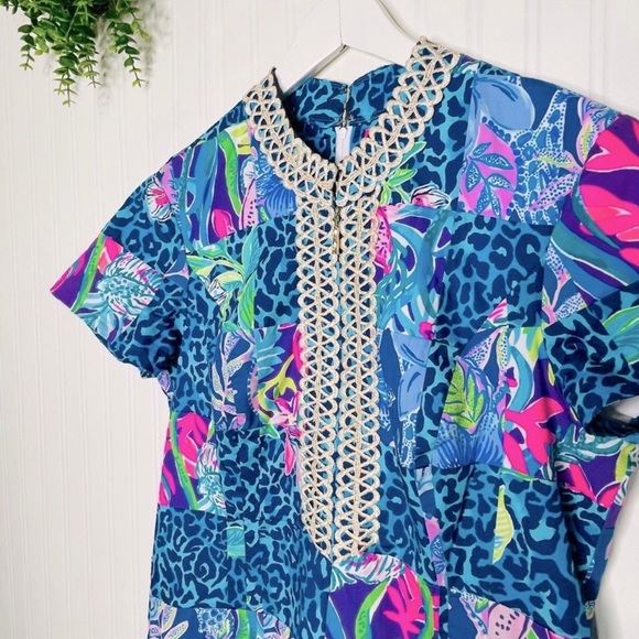 Lilly Pulitzer Plus Size Adrena patchwork shift Pop Up Lillys Party dress SZ 14 - Picture 6 of 9